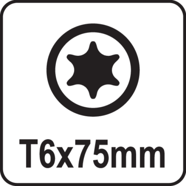 Викрутка прецизійна "TORX" Т6 х 75 мм YATO YT-25951