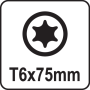 Викрутка прецизійна "TORX" Т6 х 75 мм YATO YT-25951