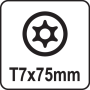 Викрутка прецизійна TORX SECURITI Т7 х 75 мм YATO YT-25952