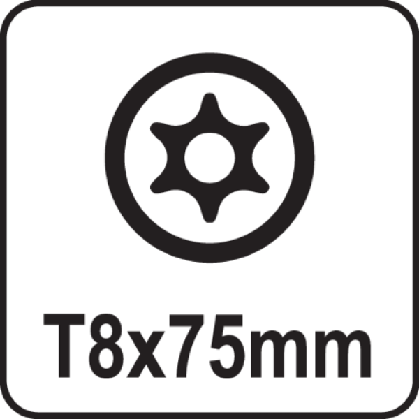 Викрутка прецизійна TORX SECURITI Т8 х 75 мм YATO YT-25953
