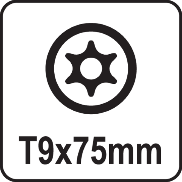 Викрутка прецизійна TORX SECURITI Т9 х 75 мм YATO YT-25954