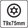 Викрутка прецизійна TORX SECURITI Т9 х 75 мм YATO YT-25954
