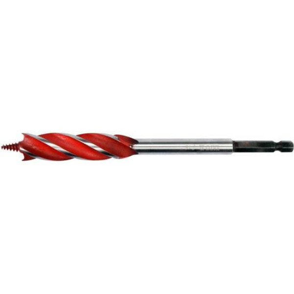 Свердло для дерева з 4 різальними крайками YATO HEX 1/4" 16х165мм YT-44683