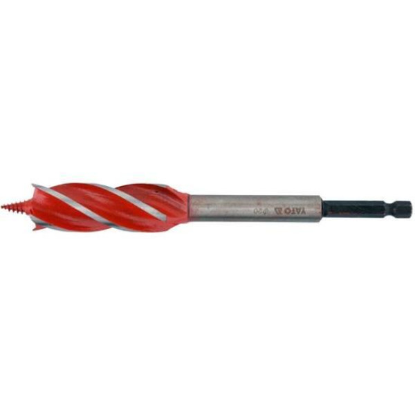 Свердло для дерева з 4 різальними крайками YATO HEX 1/4" 20х165мм YT-44685