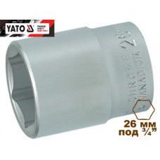 Головка торцевая  6-гранная 3/4" короткая YATO 26х50мм YT-1307