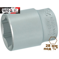 Головка торцевая  6-гранная 3/4" короткая YATO 28х50мм YT-1309