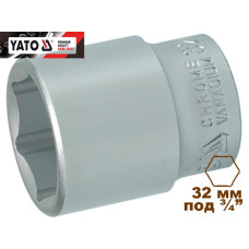 Головка торцевая  6-гранная 3/4" короткая YATO 32х55мм YT-1312