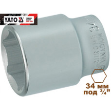 Головка торцевая  6-гранная 3/4" короткая YATO 34х55мм YT-1314