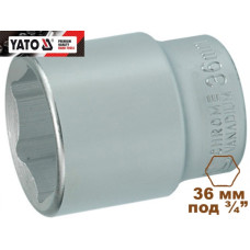Головка торцевая  6-гранная 3/4" короткая YATO 36х60мм YT-1316