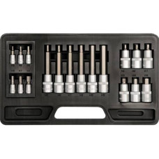 Набір головок торцевих із насадками HEX YATO 1/2" 1/4" HEX 3-12 мм 18 Од YT-7752