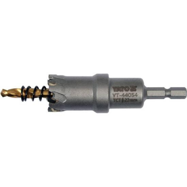 Свердло-коронка для металу до 25 мм TCT YATO 1/4" 22x103мм YT-44054