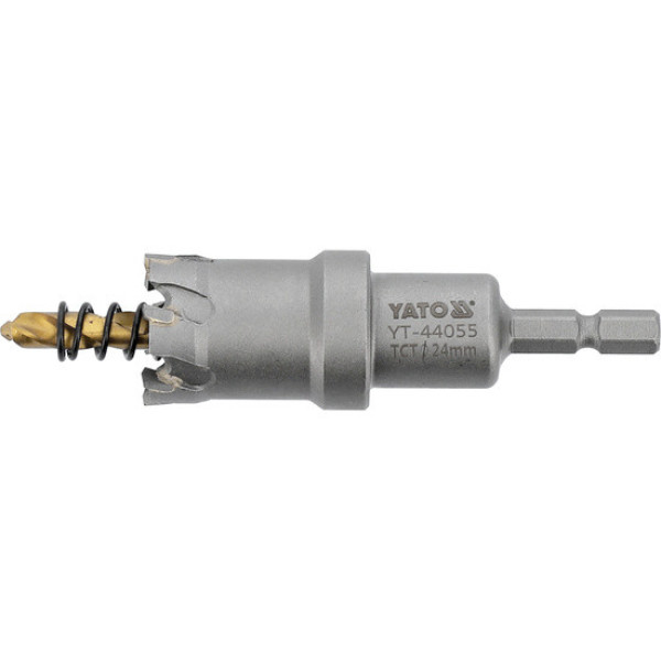 Свердло-коронка для металу до 25 мм TCT YATO 1/4" 24x103мм YT-44055