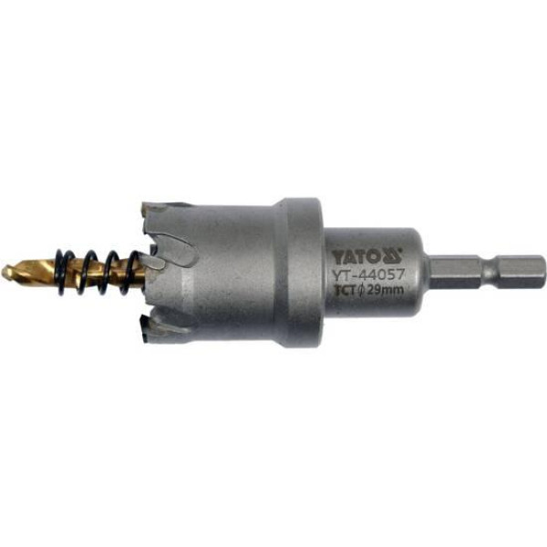 Свердло-коронка для металу до 25 мм TCT YATO 1/4" 29x103мм YT-44057