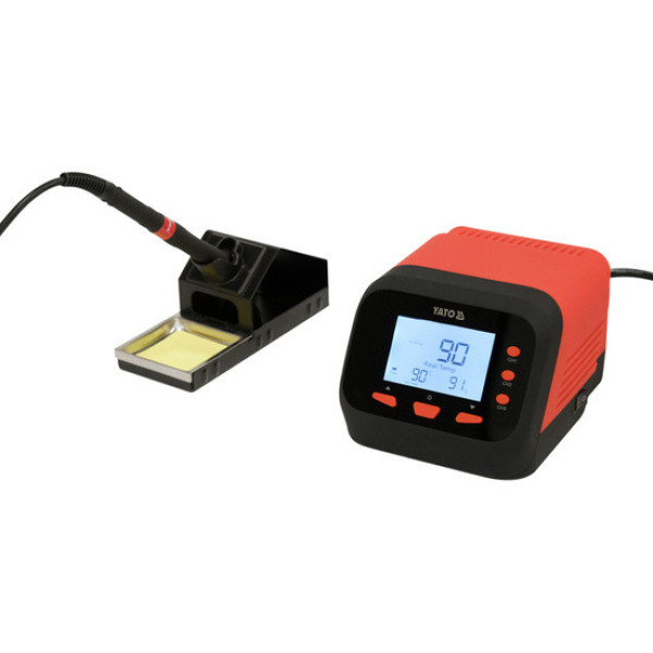 Паяльна станція мережева 110-230В YATO 75 Вт 90-480 °C, жало тип T12 LCD YT-82462