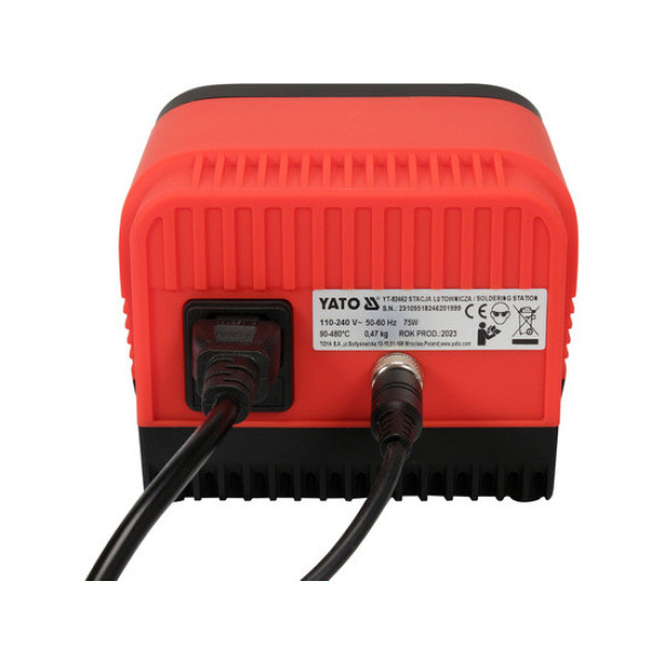 Паяльна станція мережева 110-230В YATO 75 Вт 90-480 °C, жало тип T12 LCD YT-82462