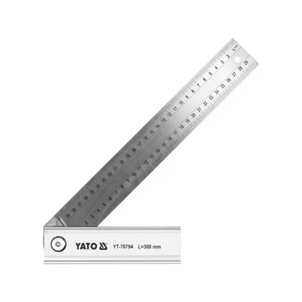 Косинець регульований 90°-45°-135° YATO 300 мм з опорою 160 мм YT-70794