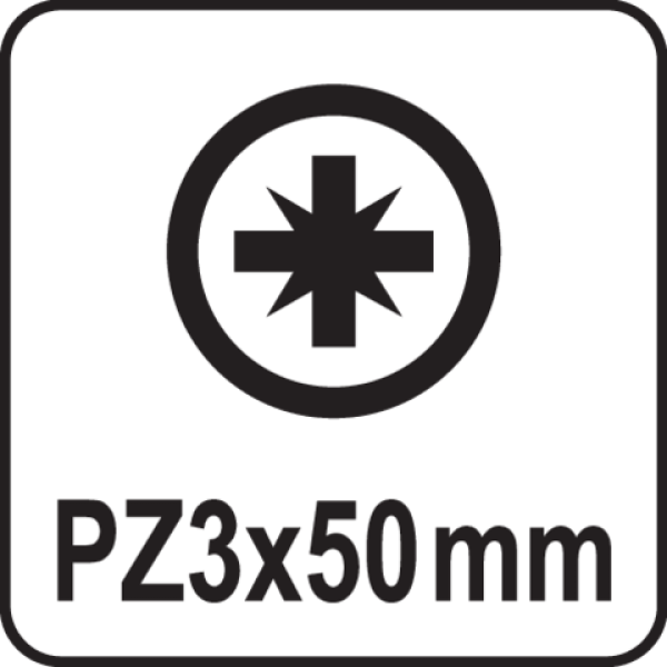 Насадка викруткова "Pozidriv" PZ3х50мм HEX1/4" YATO 10 шт. YT-78156