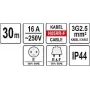 Удлинитель силовой 3х2.5мм² 16A IP44 YATO 30м YT-8101