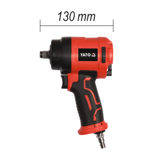 Гайковерт ударный пневматический MINI YATO 1/2" 1200Нм 0.63МПа 142 л/мин YT-09515