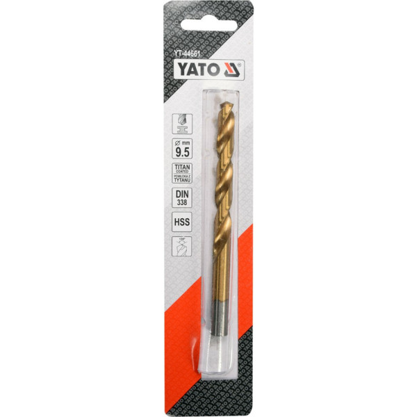 Свердло для металу з титановим покриттям YATO 9.5х125/81мм YT-44661