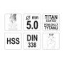 Свердло для металу з титановим покриттям YATO 5х86/52мм YT-44650