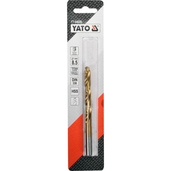Свердло для металу з титановим покриттям YATO 8.5х117/75 мм YT-44659