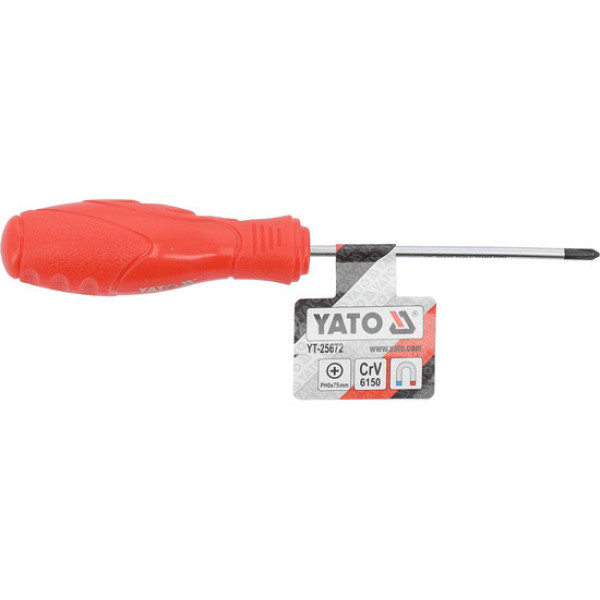 Викрутка з хрещатим шліцом Philips YATO PH0х75мм YT-25672