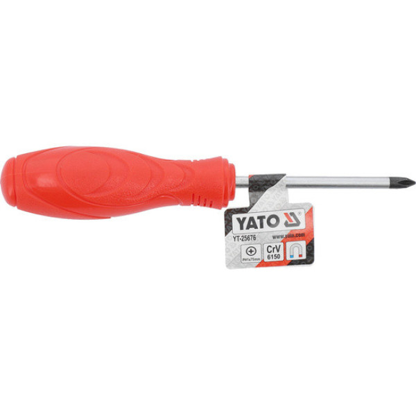 Викрутка з хрещатим шліцом Philips YATO PH1х75мм YT-25676