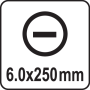Викрутка з плоским шліцом Slotted YATO SL6х250мм YT-25661