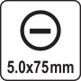 Викрутка з плоским шліцом Slotted YATO SL5х75мм YT-25656