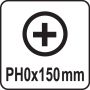 Викрутка з хрещатим шліцом Philips YATO PH0х150мм YT-25671