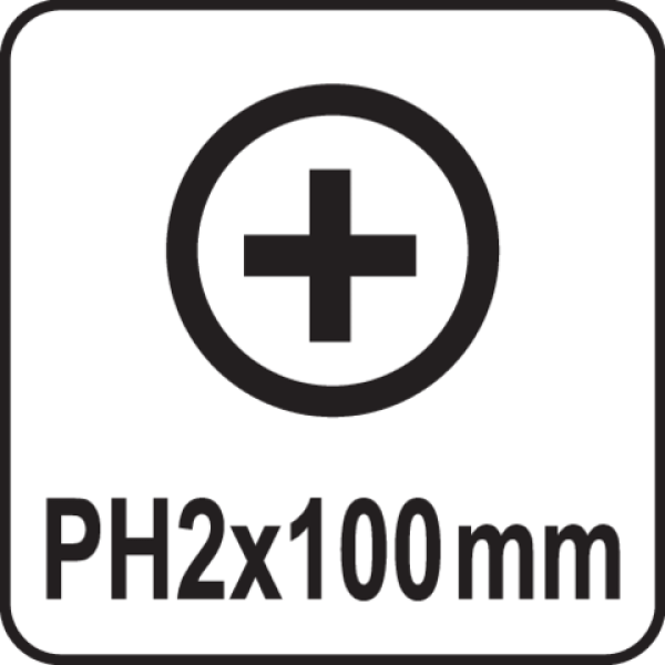 Викрутка з хрещатим шліцом Philips YATO PH2х100 мм YT-25677
