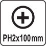 Викрутка з хрещатим шліцом Philips YATO PH2х100 мм YT-25677