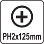 Викрутка з хрещатим шліцом Philips YATO PH2х125мм YT-25678