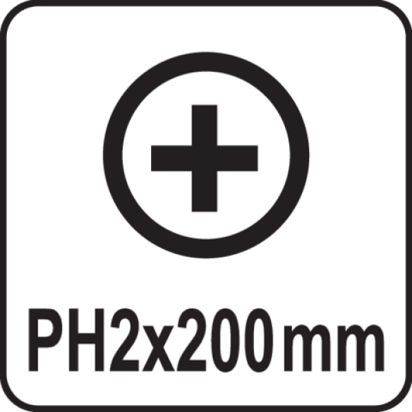 Викрутка з хрещатим шліцом Philips YATO PH2х200мм YT-25680