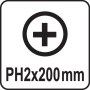 Викрутка з хрещатим шліцом Philips YATO PH2х200мм YT-25680
