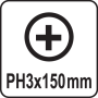 Викрутка з хрещатим шліцом Philips YATO PH3х150 мм YT-25683