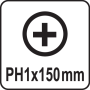 Викрутка з хрещатим шліцом Philips YATO PH1х150мм YT-25674