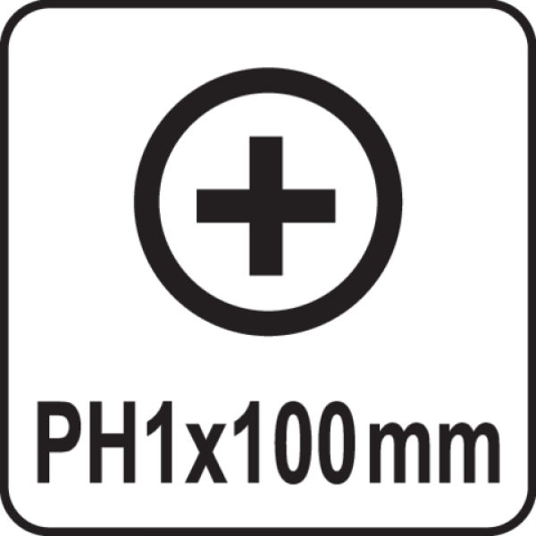 Викрутка з хрещатим шліцом Philips YATO PH1х100 мм YT-25673