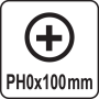 Викрутка з хрещатим шліцом Philips YATO PH0х100 мм YT-25670