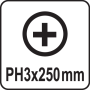 Викрутка з хрещатим шліцом Philips YATO PH3х250мм YT-25685