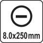 Викрутка з плоским шліцом Slotted YATO SL8х250мм YT-25665