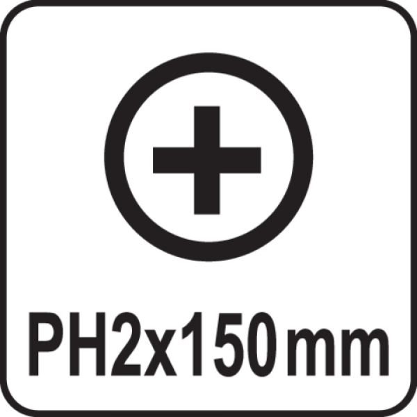 Викрутка з хрещатим шліцом Philips YATO PH2х150 мм YT-25679
