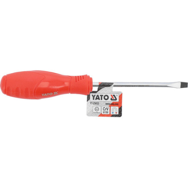 Викрутка з плоским шліцом Slotted YATO SL5х100 мм YT-25653