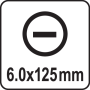 Викрутка з плоским шліцом Slotted YATO SL6х125мм YT-25658