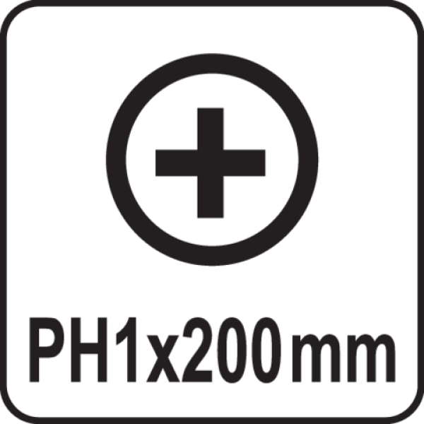 Викрутка з хрещатим шліцом Philips YATO PH1х200мм YT-25675