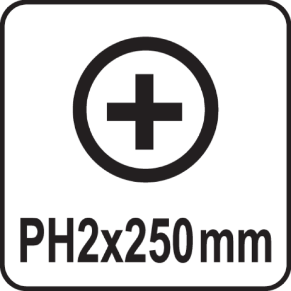 Викрутка з хрещатим шліцом Philips YATO PH2х250 мм YT-25681