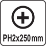 Викрутка з хрещатим шліцом Philips YATO PH2х250 мм YT-25681