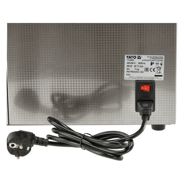 Мойка для мастерской ультразвуковая YATO 230В 600Вт 30л 50х33х33см YT-55803