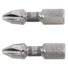 Насадка отверточная PH2х25мм шпиндель HEX 1/4" никелированная YATO 2шт. YT-78001